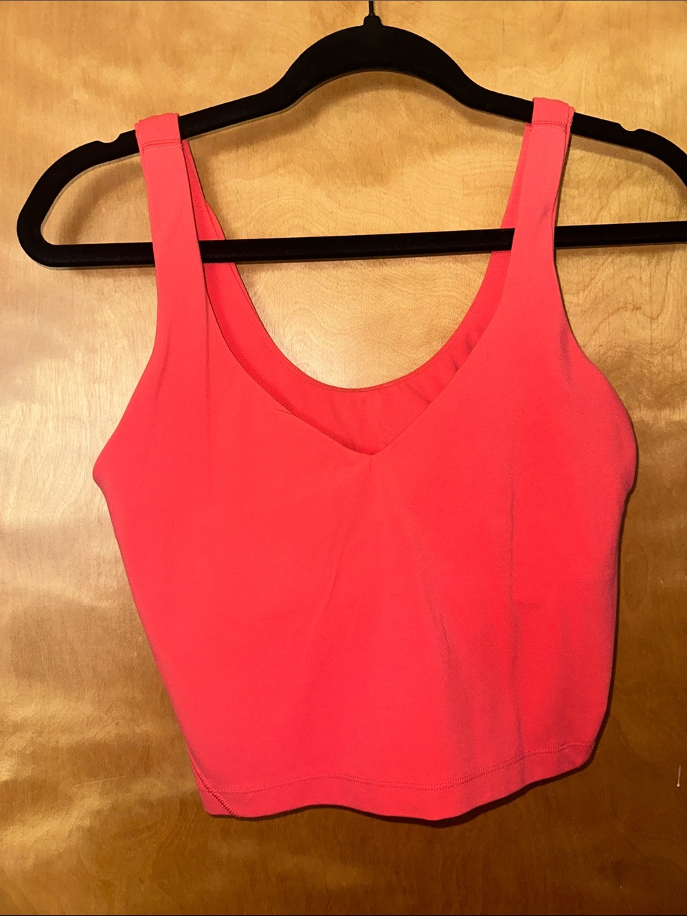 lululemon athletica Coral Pink V-Neck Crop Tank